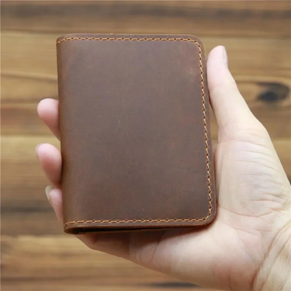 Handcraft Leather Credit Card Holder Vintage Small Wallet for Credit Cards Case and Driver License Vintage Gift for Men