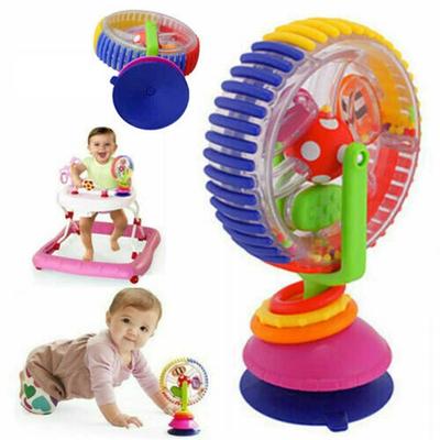 Rainbow Toddler Ferris Wheel Baby Toy Rattle Clanking Suction High Chair Toys