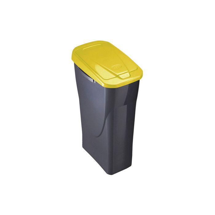 Poubelle 15 Litres Ecobin Avec Couvercle Noir/jaune 31x20x42cm Mondex
