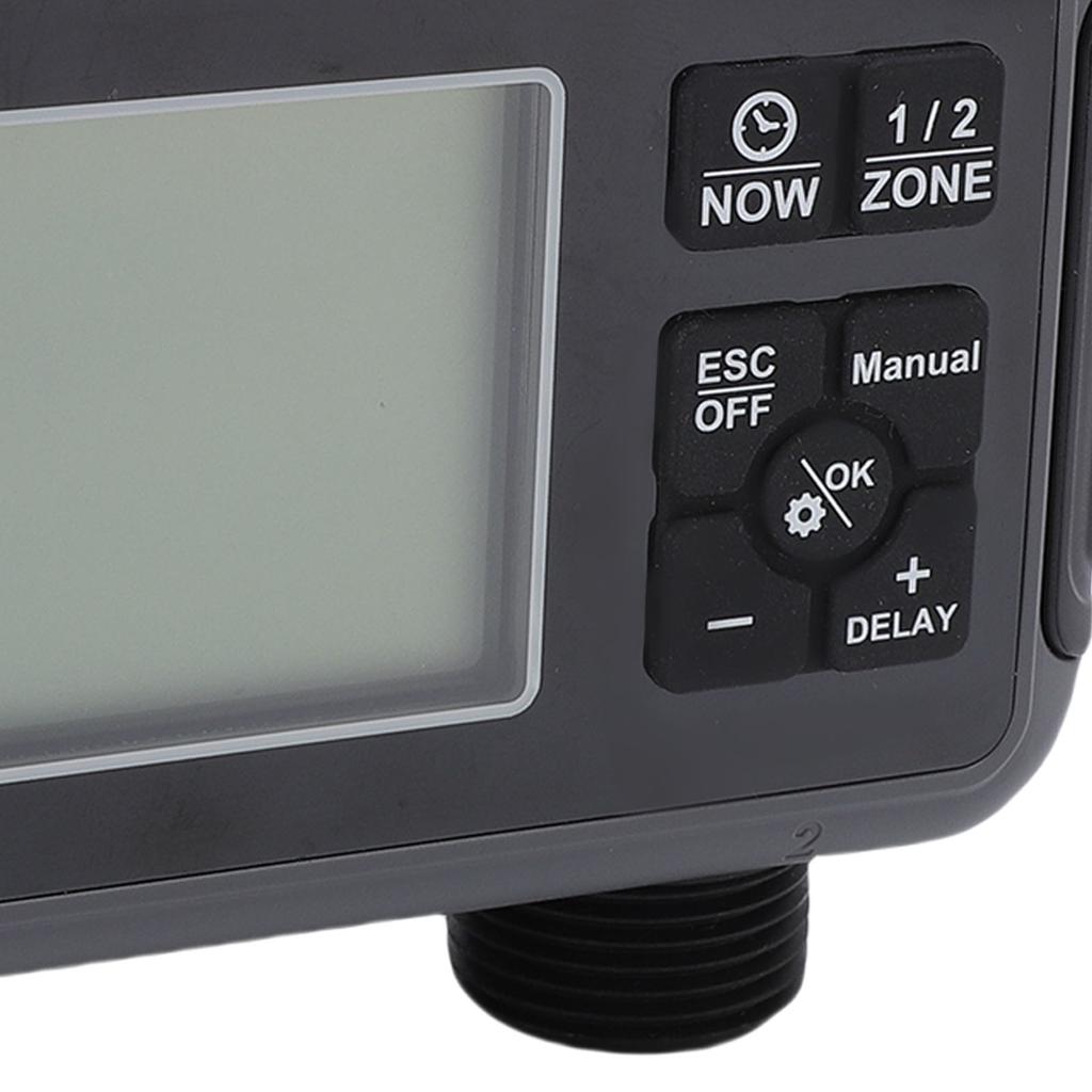 Automatic Irrigation Timer LCD Display 3/4-1/2 Inch Faucet 2 Zone Watering Timer for Outdoor Garden Courtyard