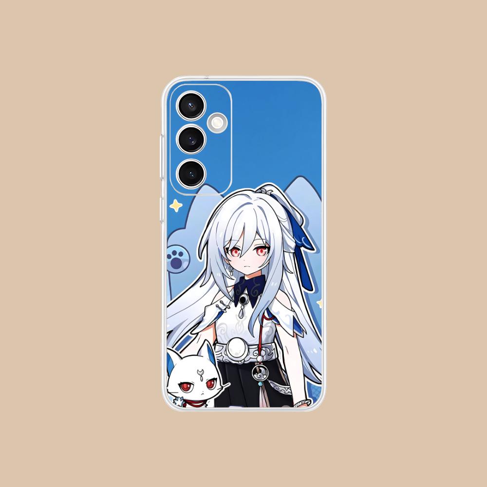 HSR Jingliu Clear Mobile Phone Case for Samsung Galaxy S25 S24 S23 S22 S21Plus FE Ultra Colorful Cover