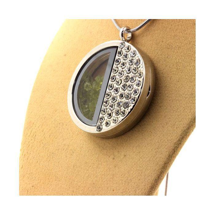 Stones and Minerals. Raw Peridot Necklace. Half-circle Model.