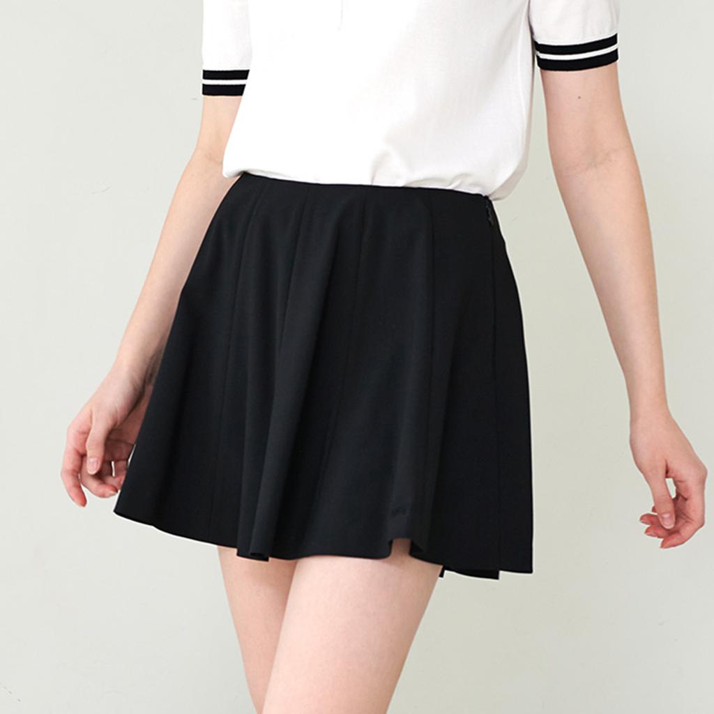 LIKK [Undershorts] Flare Short Skirt (Black)_L3A1-Sk06C