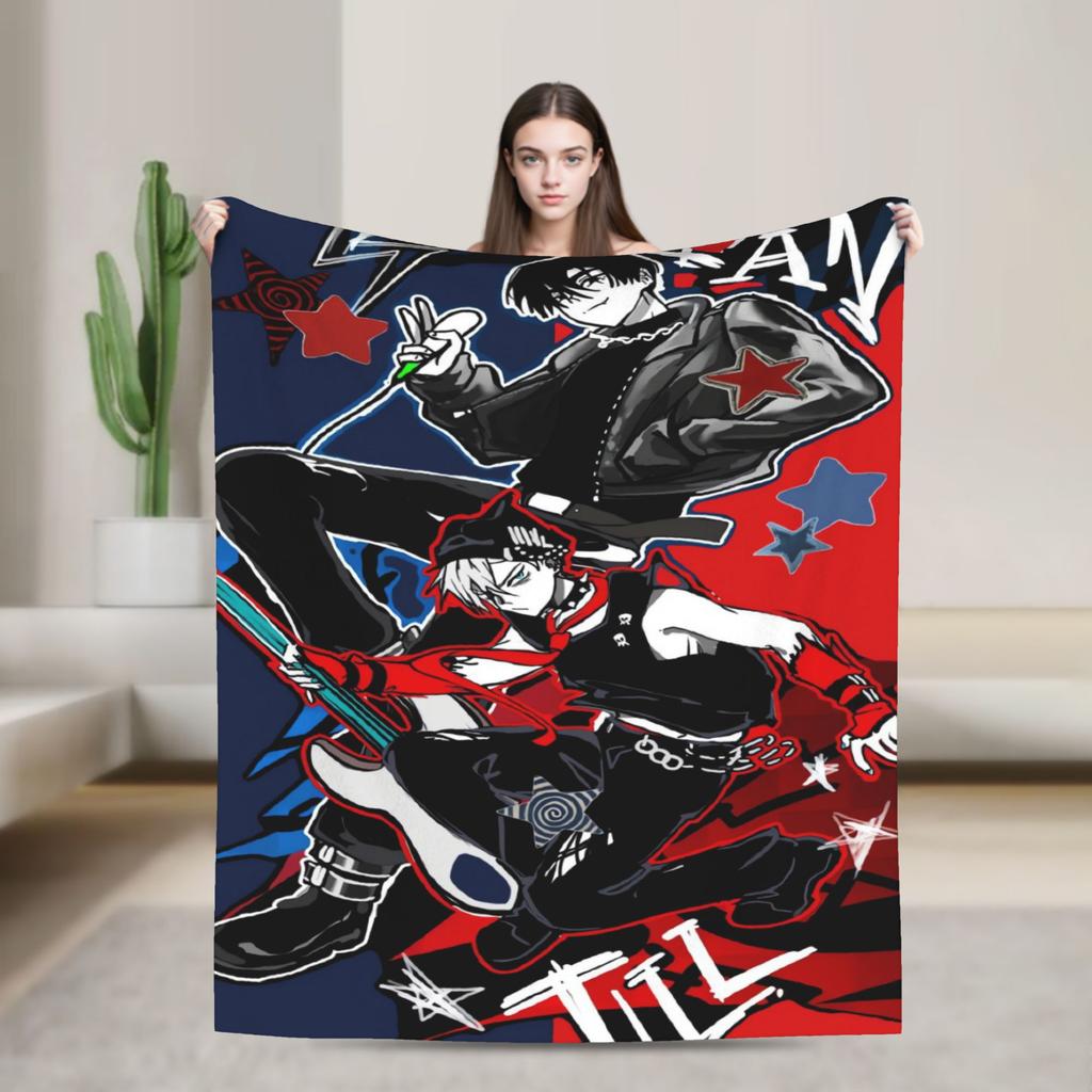 Super Soft Blanket Picnic Kawaii Chibi LUKA Hot Anime ALIEN STAGE Throw Blanket  Flannel Bedspread For Bedroom Sofa Bed Cover