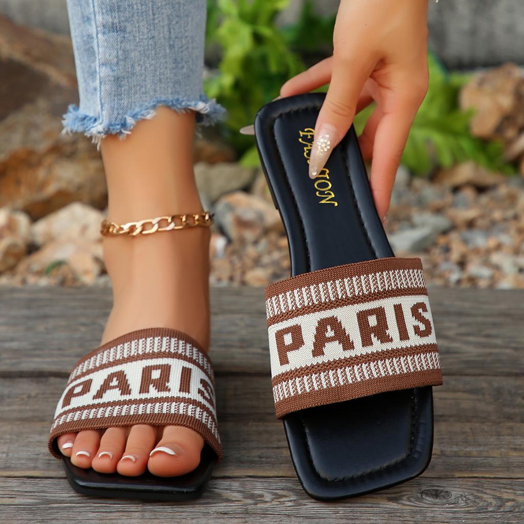 Fashion Women Slippers Fashion Classic Simplicity Sandals New 2025 Slippers Cloth Cover Letter Outdoor Casual Flat Shoes Slides Women