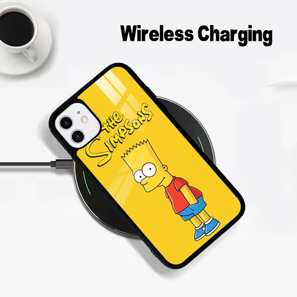 Simpsons-Funny Cartoon Phone Case For IPhone17 16 15 14 13 12 11  Pro Max 16/15/14Plus Wireless Charger Cover Funda