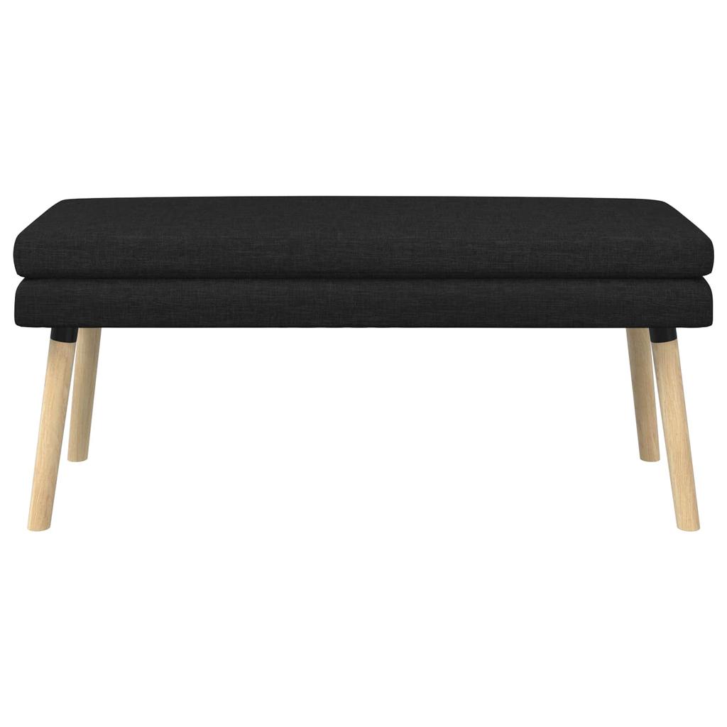 Double Layer Bench Black 110 x 40 x 47 cm Fabric