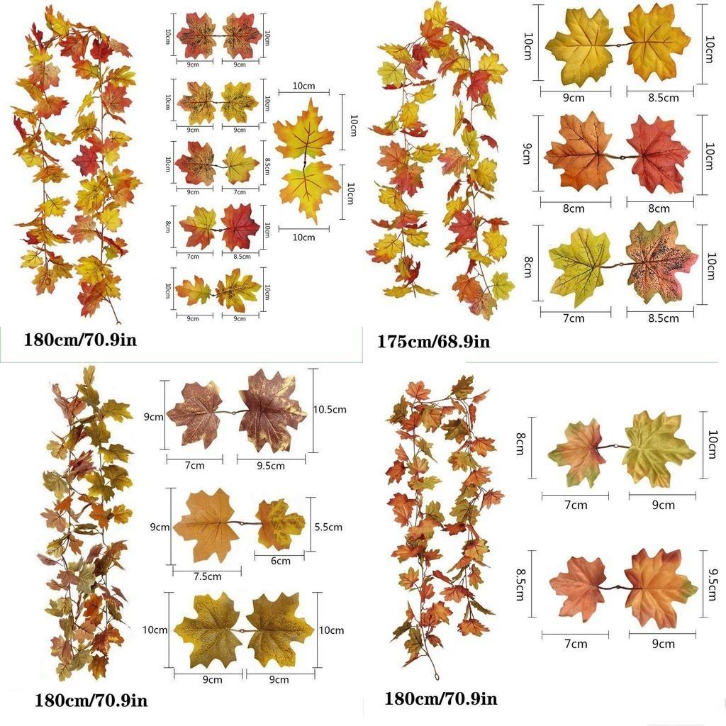 Realistischer Herbst-Ahornblatt-Girlande für Thanksgiving- und Halloween-Dekorationen