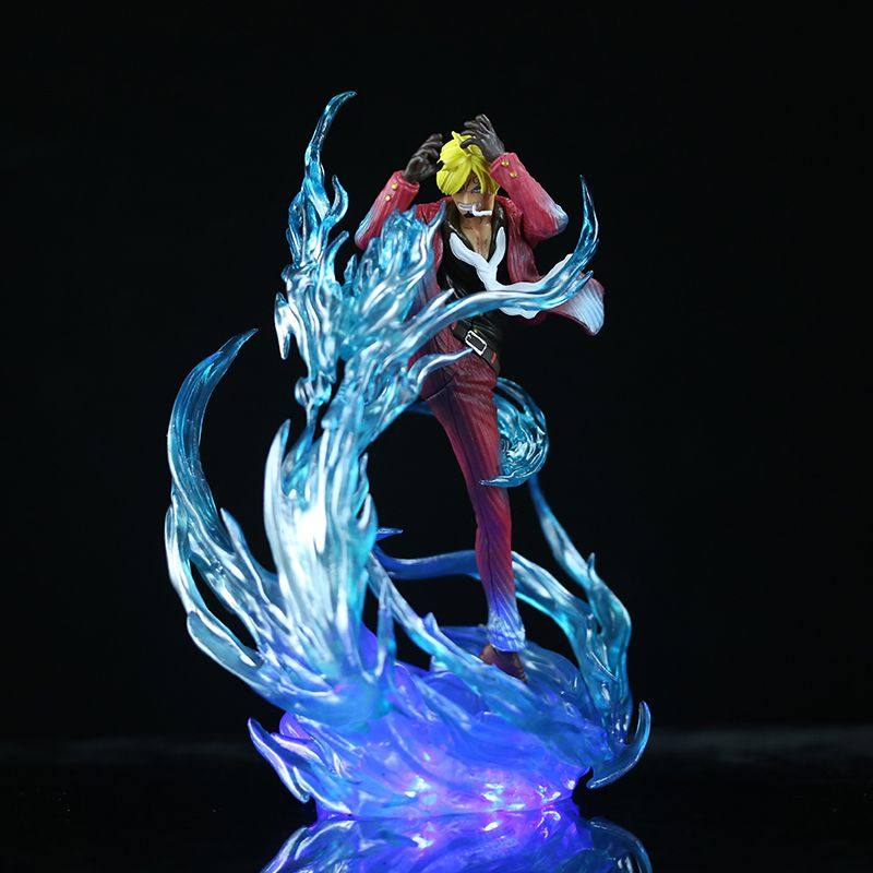 One Piece Anime Statue Figur Jacksdo Teufelswindbein Vinsmoke Sanji Leuchtende Figur Modell Schreibtischdekoration Überraschungsgeschenk