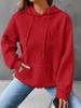 2025 New Women's Loose Hooded Long-sleeved Stitching Sweater Leisure Versatile Round Neck Solid Color Waffle Knit Hoodie