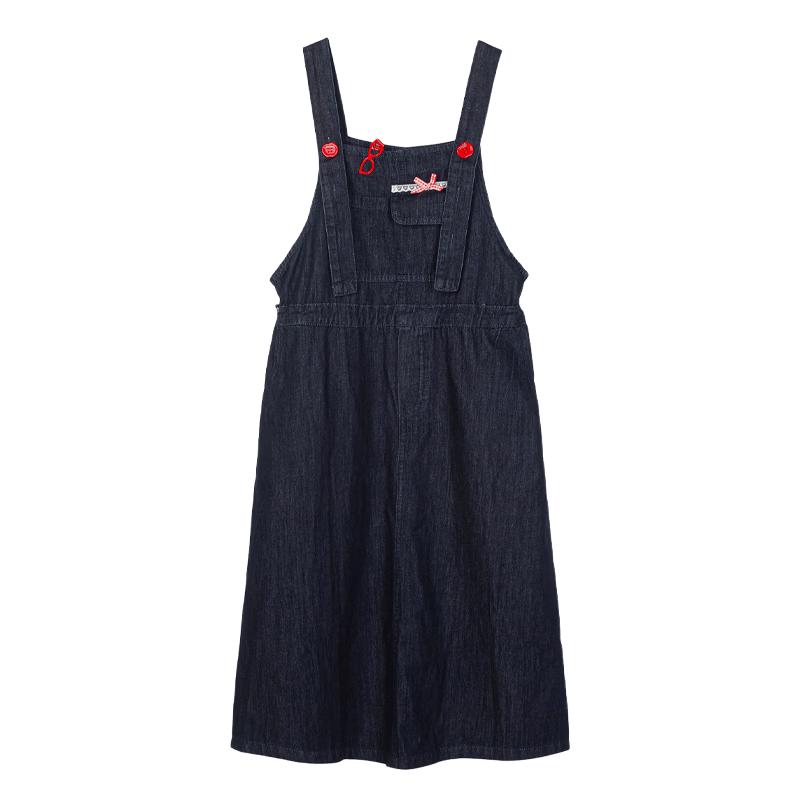 Girls Trendy Retro Denim Suspender Dress 170