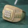 Luxury Micro Pvae White CZ Women's Ring Sparkling Gold Color Hand Carving Daily Wear Party Jewelry Anniversary Gift