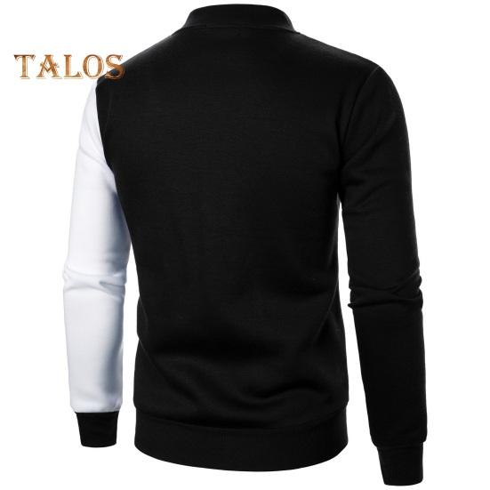 Herr Höst Vinter Kappa Ståkrage Dragkedja Dragsko Färgblock Sportjacka med Elastiska Ärmslut och Fåll Slim Fit Fitness Ytterkläder