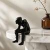 Home Office Decoration 3D Printed Motorcycle Rider Figurine, Thinking Statue Shelf Car Dashboard Accessory Sitter for Decoration, Enthusiasts