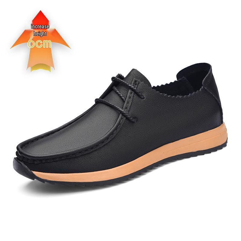 Invisible 6CM Height Boost Casual Men s Breathable Leather Lace-up Slip-on Shoes 42