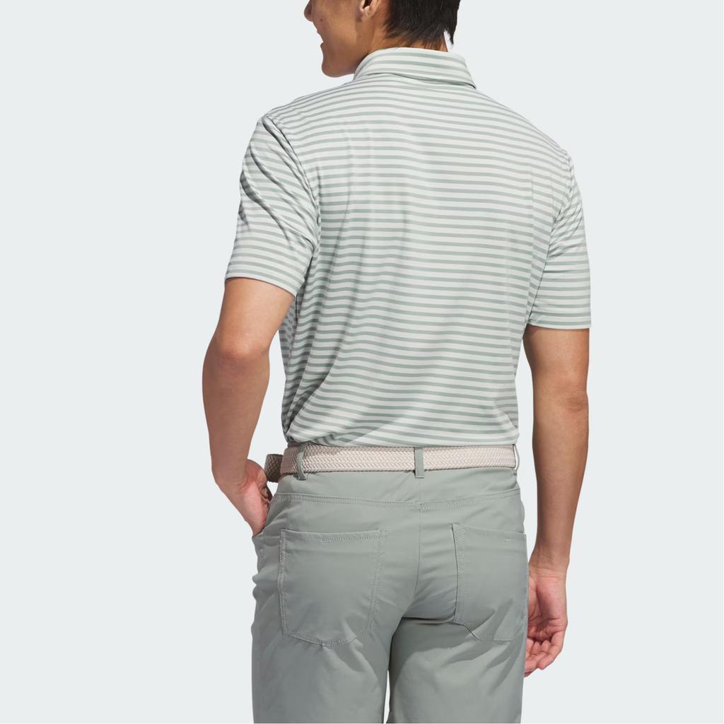 Adidas Ultimate365 Stripe Polo Shirt Golf Men Polo Shirt Silver-Grey-Green Miracle-Silver JF8999