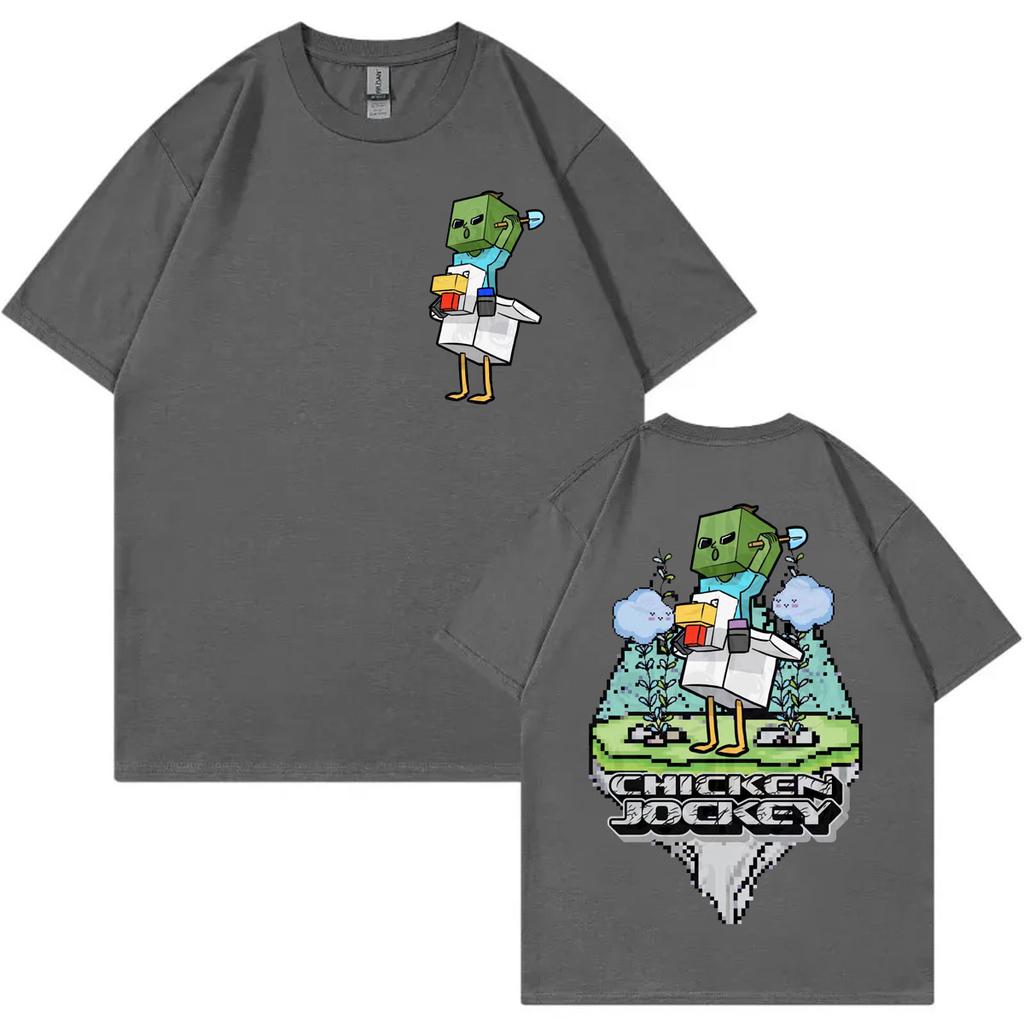 Chicken Jockey Game Cartoon Graphic T Shirts Men Women Y2k Fashion Short Sleeve Tshirt High Quality Cotton Clothing Tshirts