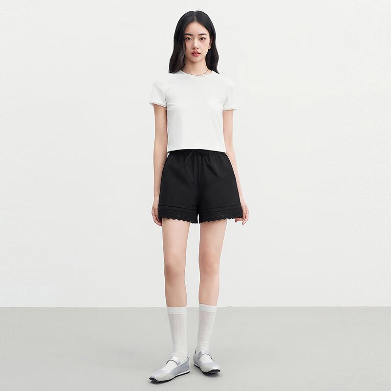 Ledian Petite Ruffled A-Line Wide-Leg Shorts