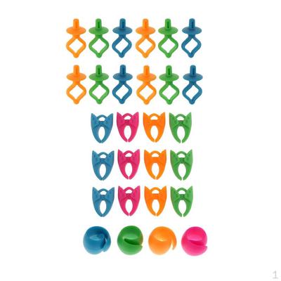 28 Pieces Mixed Colors Silicone Bobbin Holders Clips Clamp Thread Spool Hugger Sewing Tools