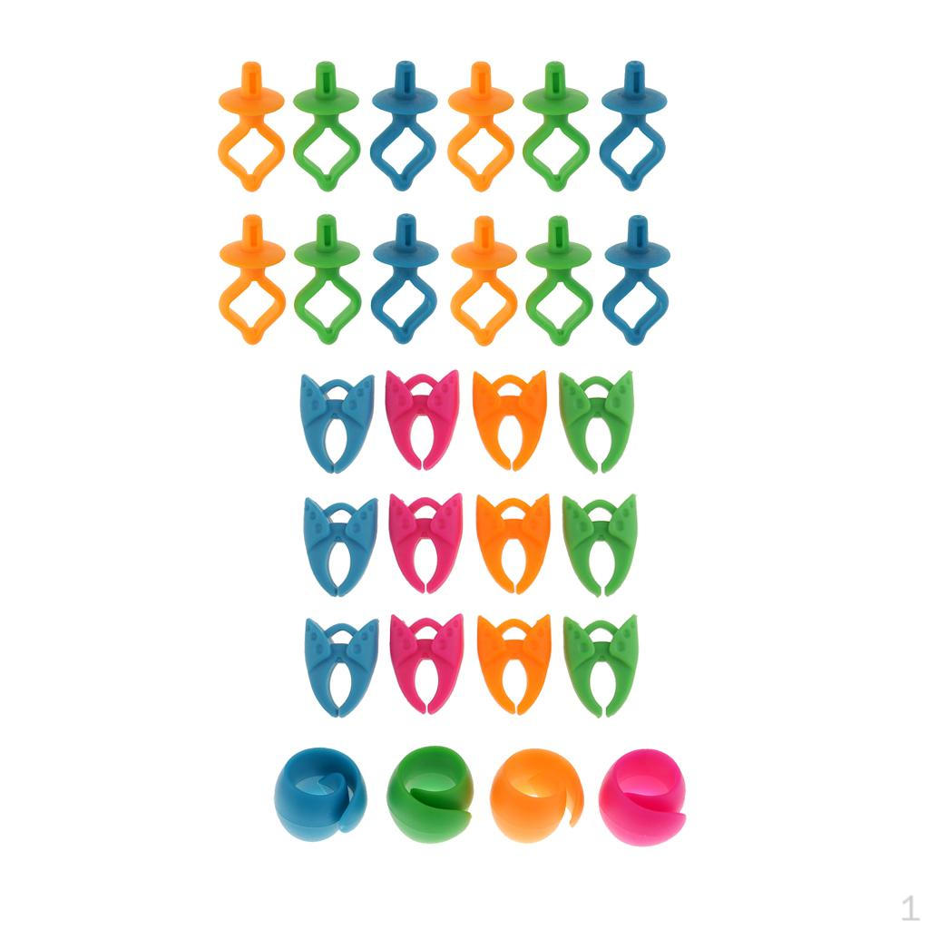 

28 Pieces Mixed Colors Silicone Bobbin Holders Clips Clamp Thread Spool Hugger Sewing Tools