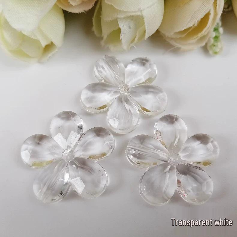 DIY 38MM Transparent Plum Blossom Acrylic Beads for Jewelry, Decoration, and Crafting Accessories