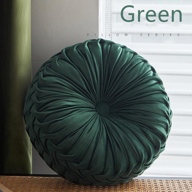 Craftsmanship Pleated Throw Pillow Home Decorative Round Pumpkin Velvet Cushion Floor Pillows for Living Room Chair Couch Sofa