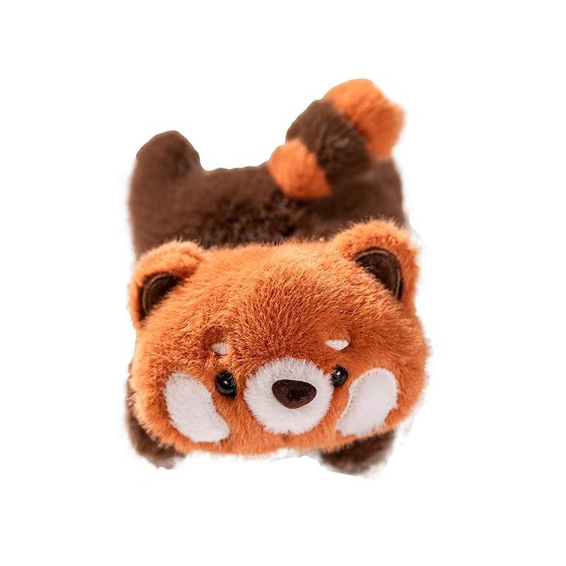 1Pc 17cm Kawaii Lying Fox Raccoon PigShiba Inu Black Cat Plushie Doll Cute Animal Toy Accompany Dolls Funny Birthday Xmas Gift