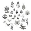 80-Piece Halloween Accessory Set: Pumpkin, Skull, Bat Claws, Witch Pendant, Chain Necklace, DIY Earring Kit