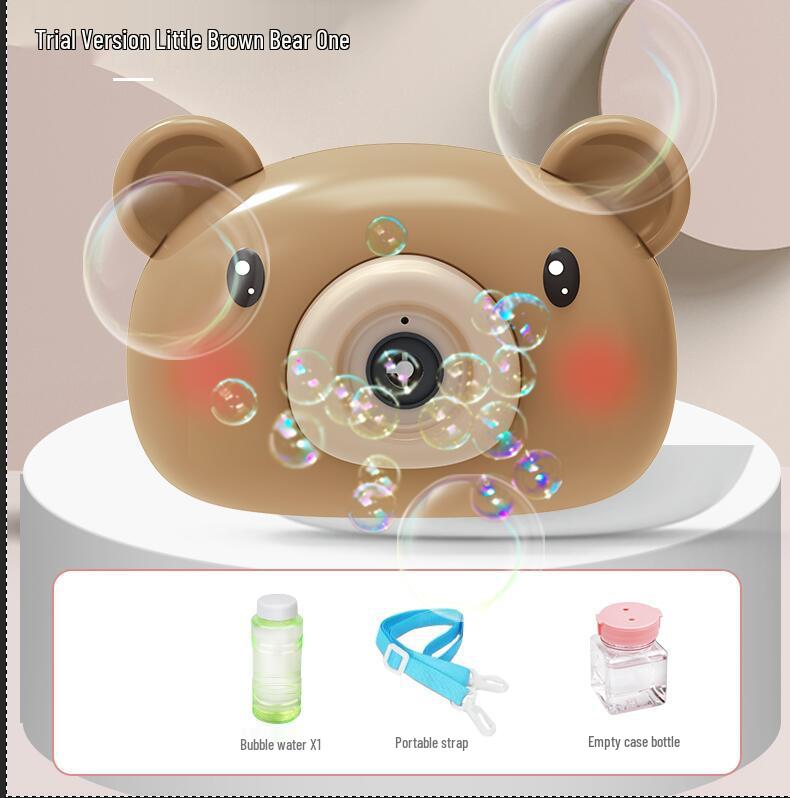 Little Piggy Bear Bubble Machine: Children's Automatic Music & Light Bubble Camera