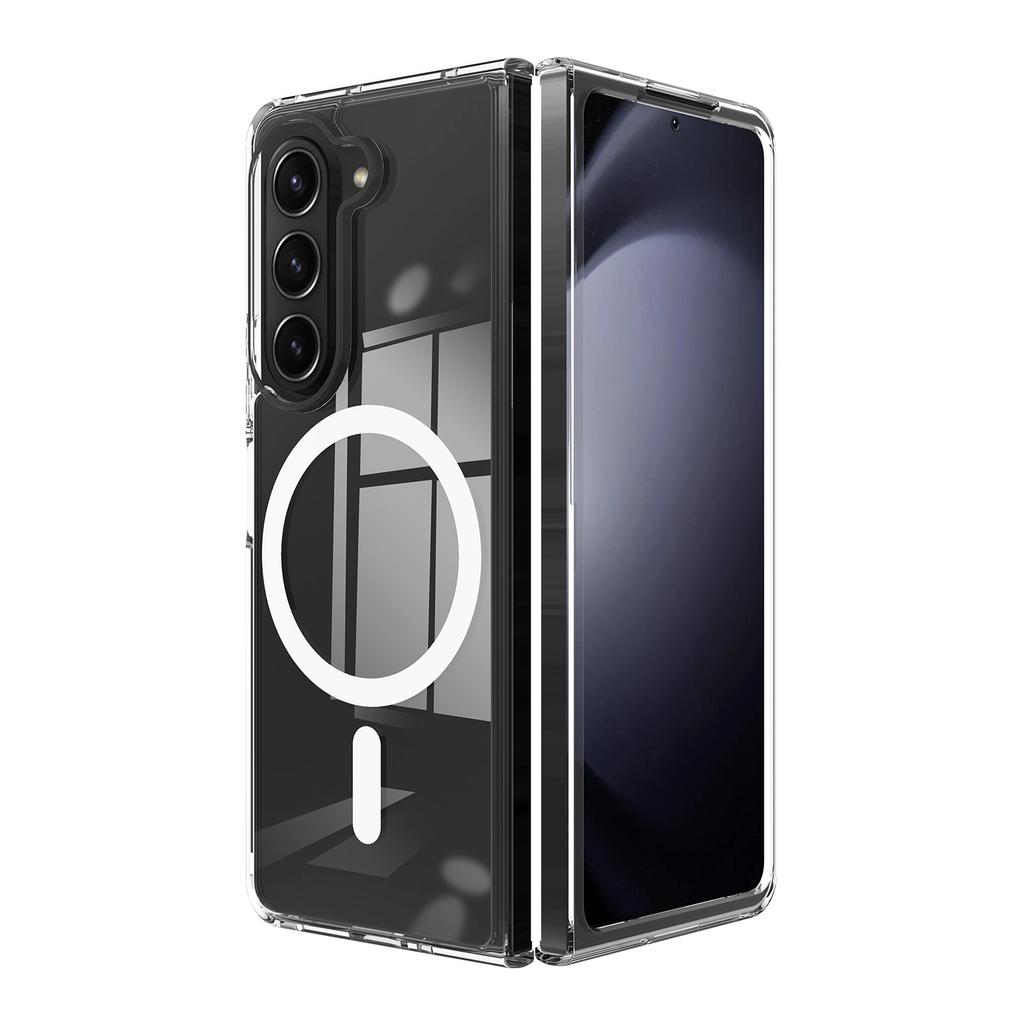 Plastic Clear Magsafe Charging Magnetic Protective Cover Transparent for Samsung Galaxy Z Fold 6 5 4 3 Case