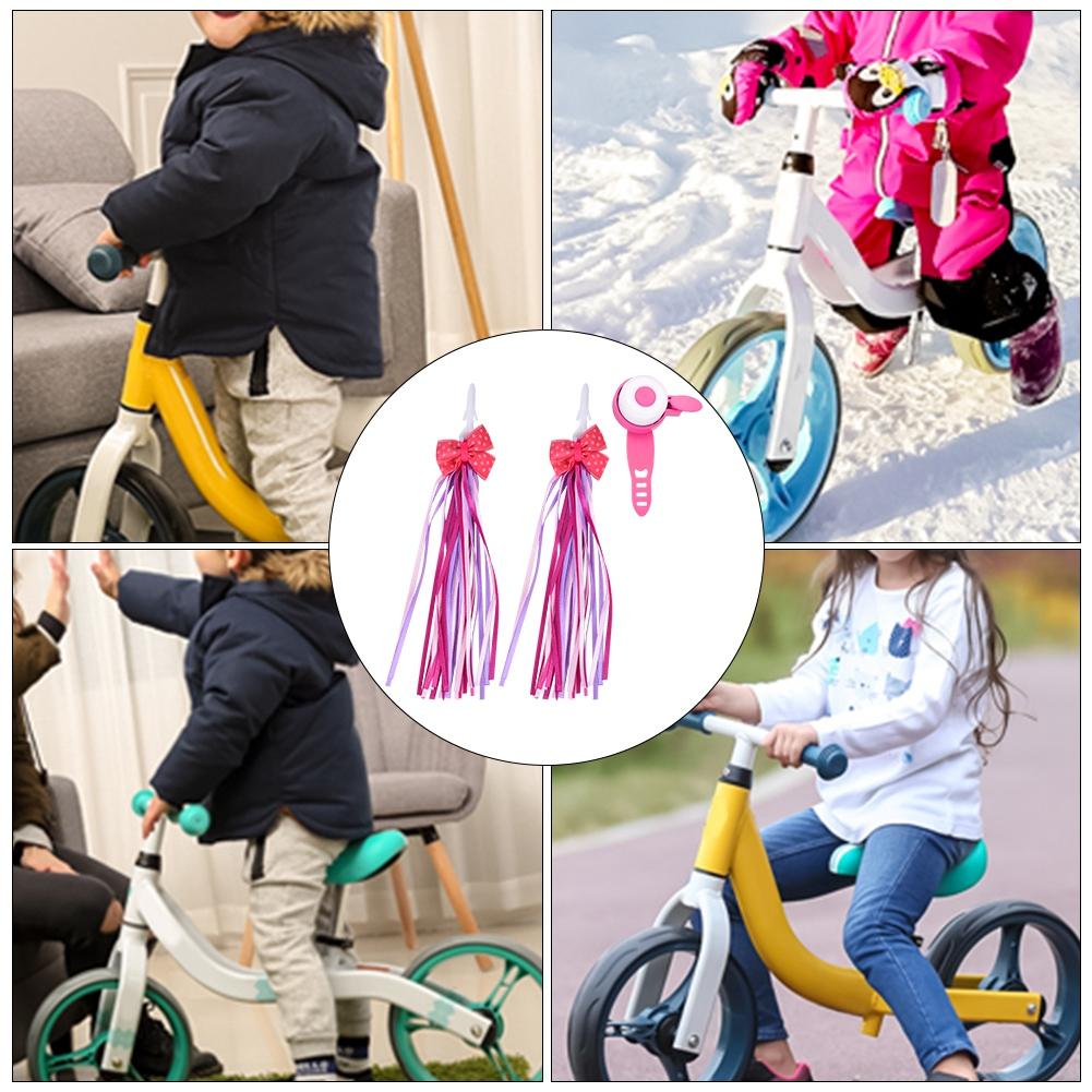 Children Kids Cycling Handlebar Loud Sound Ring Bell & Tassels for Bike Bicycle Pink   Pink