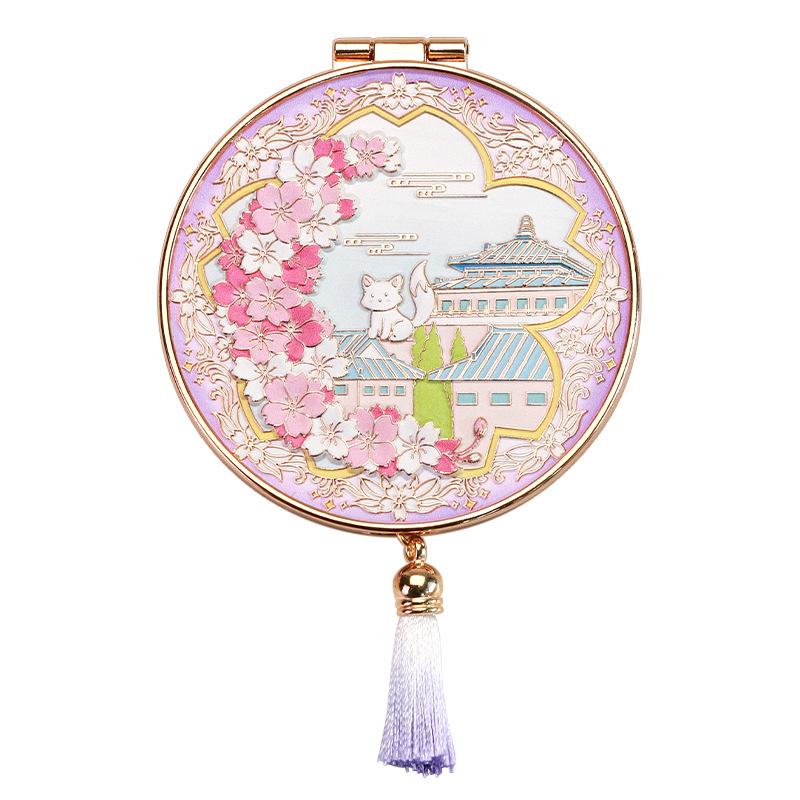 Wuhan Souvenir Folding Makeup Mirror: Chinese-Style Portable Travel Mirror.