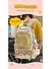 Women's Color Block College-Style Backpack with Ballet Ruffle Lace Design