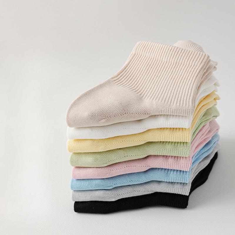 Summer Women's Pure Cotton Thin Mesh Breathable Anti-pilling All-cotton Women's Sports Socks Boneless Women's Socks