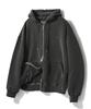 S'Est Pigment Washed Zip-Up Hoodie - Charcoal