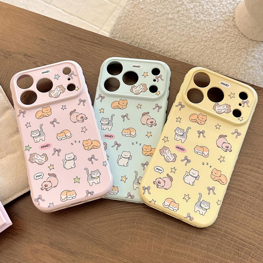 Suitable for Apple 17promax Mobile Phone Case Iphone16 Cute Cat 15 Anti-fall 13 Soft 12 Korean Style High Quality