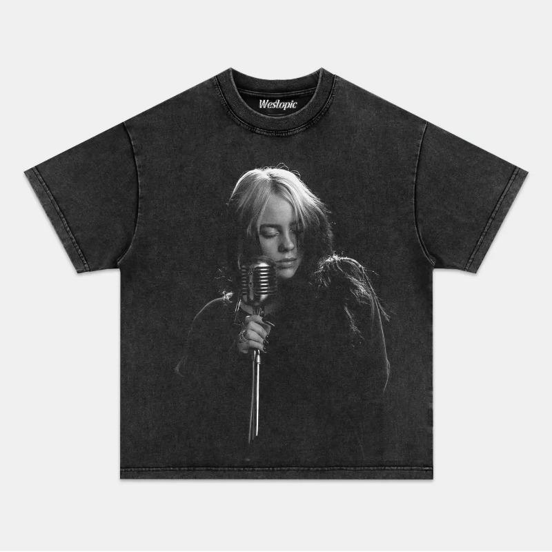 Neuankunft Herrenkleidung T-Shirt Homme T-Shirts Herren T-Shirt für Damen Ropa Hombre BILLIE EILISH Amerikanisch Trendig Vintage Gewaschen
