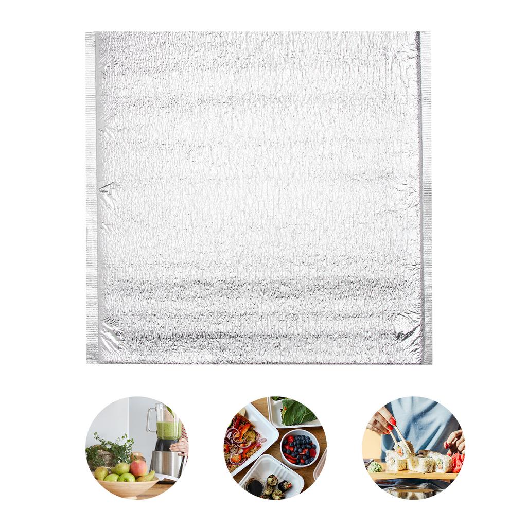 Thermal Bento Lunch Pouch Disposable Aluminum Foil Insulated Bags Food Tinfoil Refrigerated Ice Takeaway 20pcs ((3mm) 30*30cm)