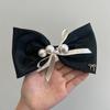 New Pearl Fabric Bow Hair Clips Fashion Ponytail Holder Hairpins Spring Clip Headwear Korean Hair Accessories for Women