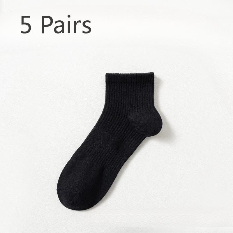

5 пар мужских летних тонких хлопковых дезодорирующих впитывающих пот и дышащих спортивных носков 5 Pairs