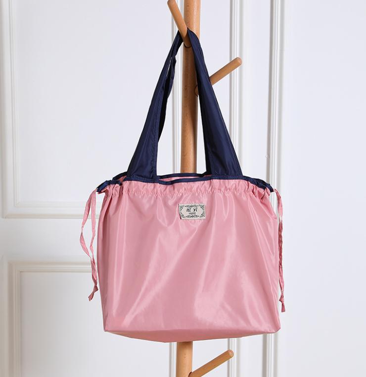Eco-Friendly Large Waterproof Foldable Drawstring Shopping Shoulder Bag