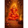 Lord Ganesha Murti for Home & Office Decor | Orange Ganpati Bappa Idol with Modak | Resin Ganesh Ji Statue for Car Dashboard