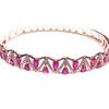 Purple Gold-Plated Rose Gold Inlaid Redstone Bracelet, High-End Foreign Trend Color Gold Bracelet