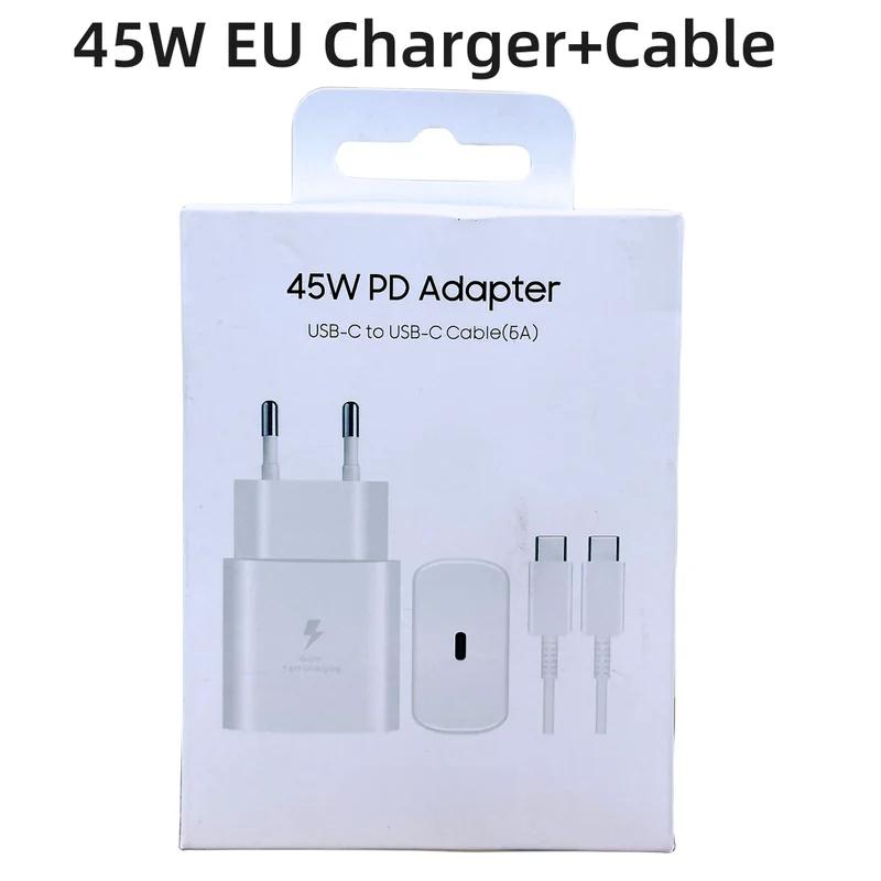 מטען לסמסונג 45W טעינה מהירה במיוחד מתאם EU CERTIFIED ל-Galaxy Z Fold 5 4 3 Flip 5 4 3 S23 S24 Ultra S20 S22 S21