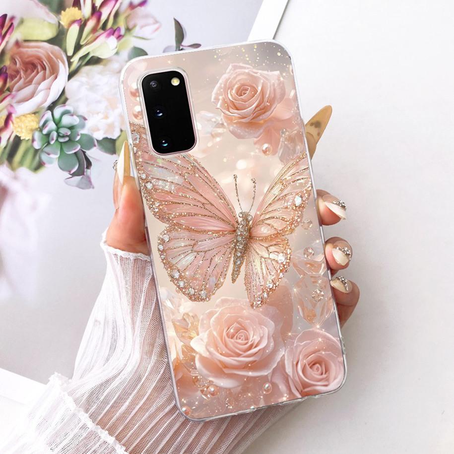 For Samsung Galaxy S20 Plus Case Fashion Butterfly Flower Soft Clear Silicone Back Phone Cover For Samsung S20 Ultra S 20 Bumper