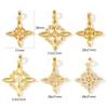 2 Pcs Hollow Celtic Knot Shaped Charms Cubic Zirconia Brass 18K Gold Plated Pendants For DIY Necklace Earrings Jewelry Making