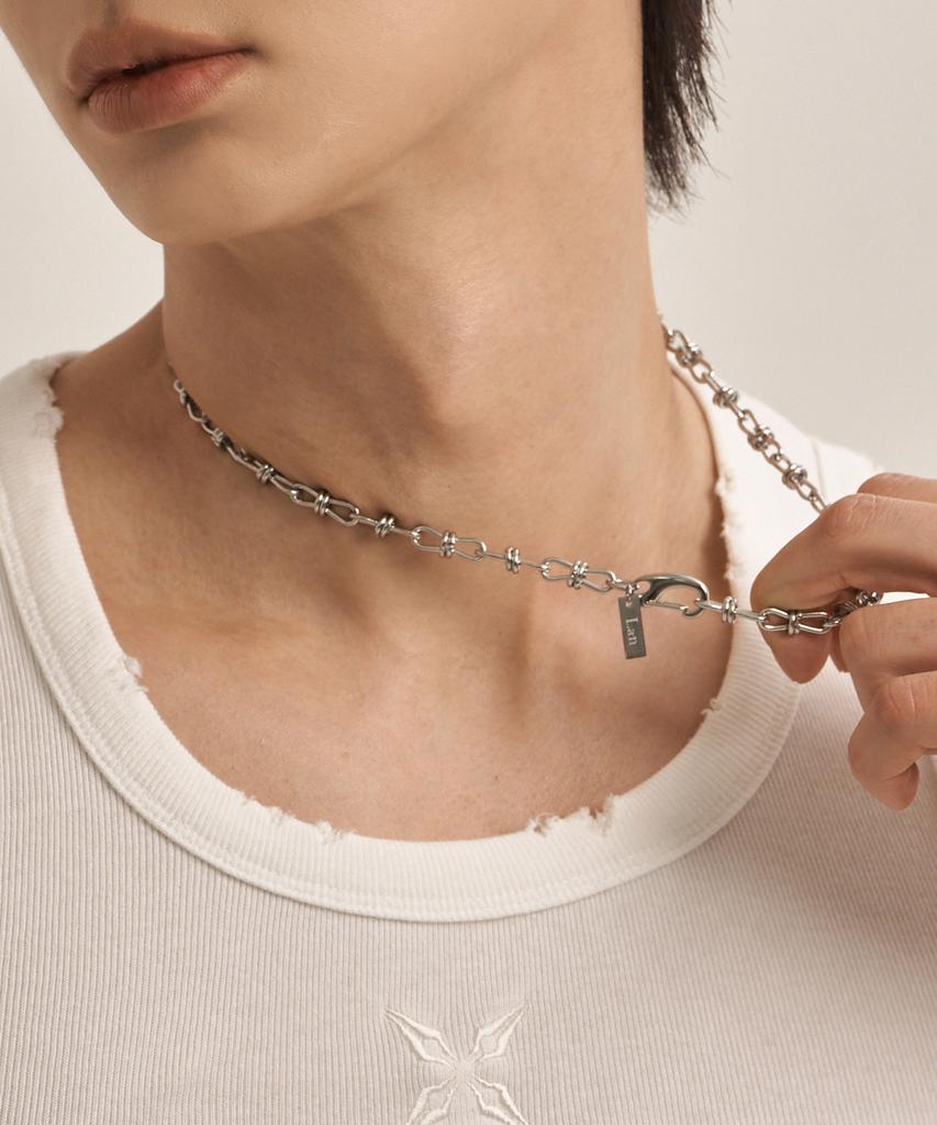 Lanarchive [1185] Barb Wire Chain Necklace