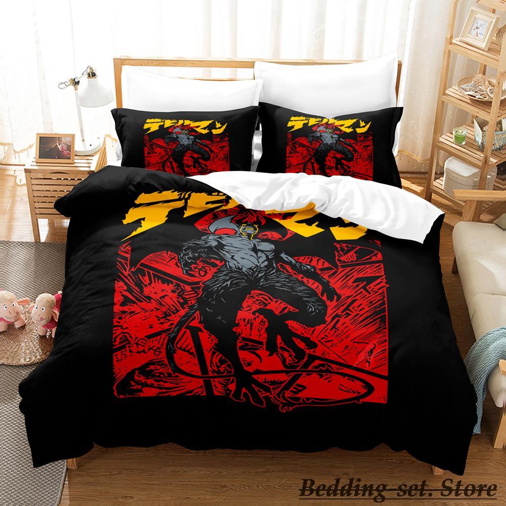 Devilman Sängkläder Set Enkel Twin Full Queen King Size Sängset Vuxen Barn Sovrum Påslakanset Anime Parure De Lit Säng