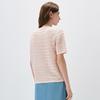 Women's Linen Blend Striped Knit Short Sleeve Top