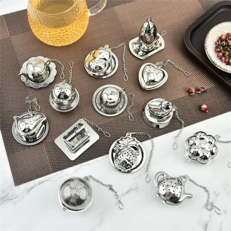 Stainless Steel Tea Infuser Tea Leaves Spice Seasoning Ball Strainer Teapot Fine Mesh Coffee Filter Teaware Kitchen Accessories